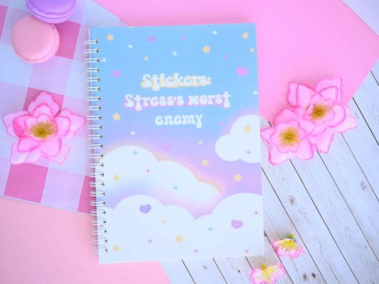 Stress free reusable sticker book kawaii pink