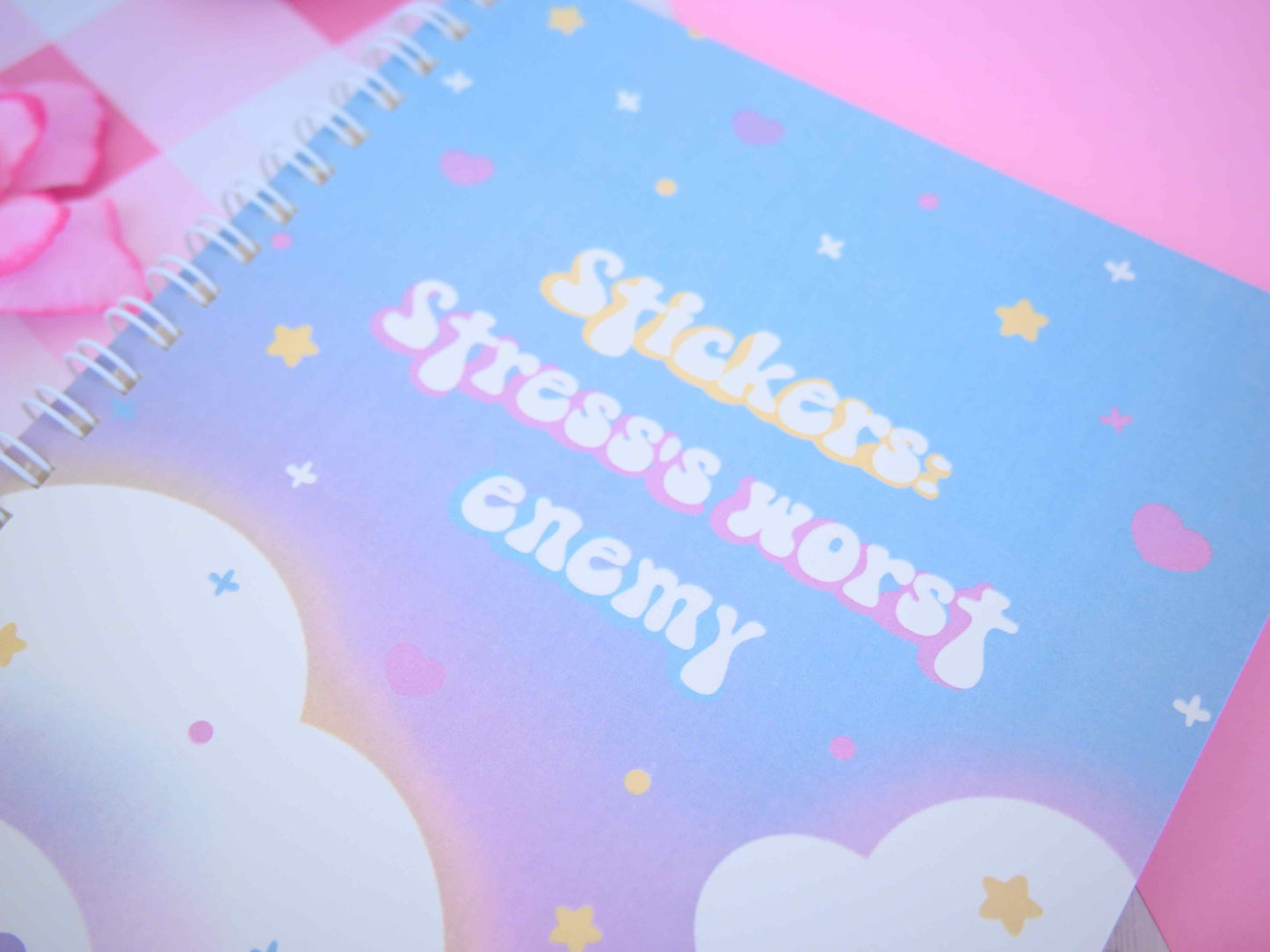 Stress free reusable sticker book kawaii pink