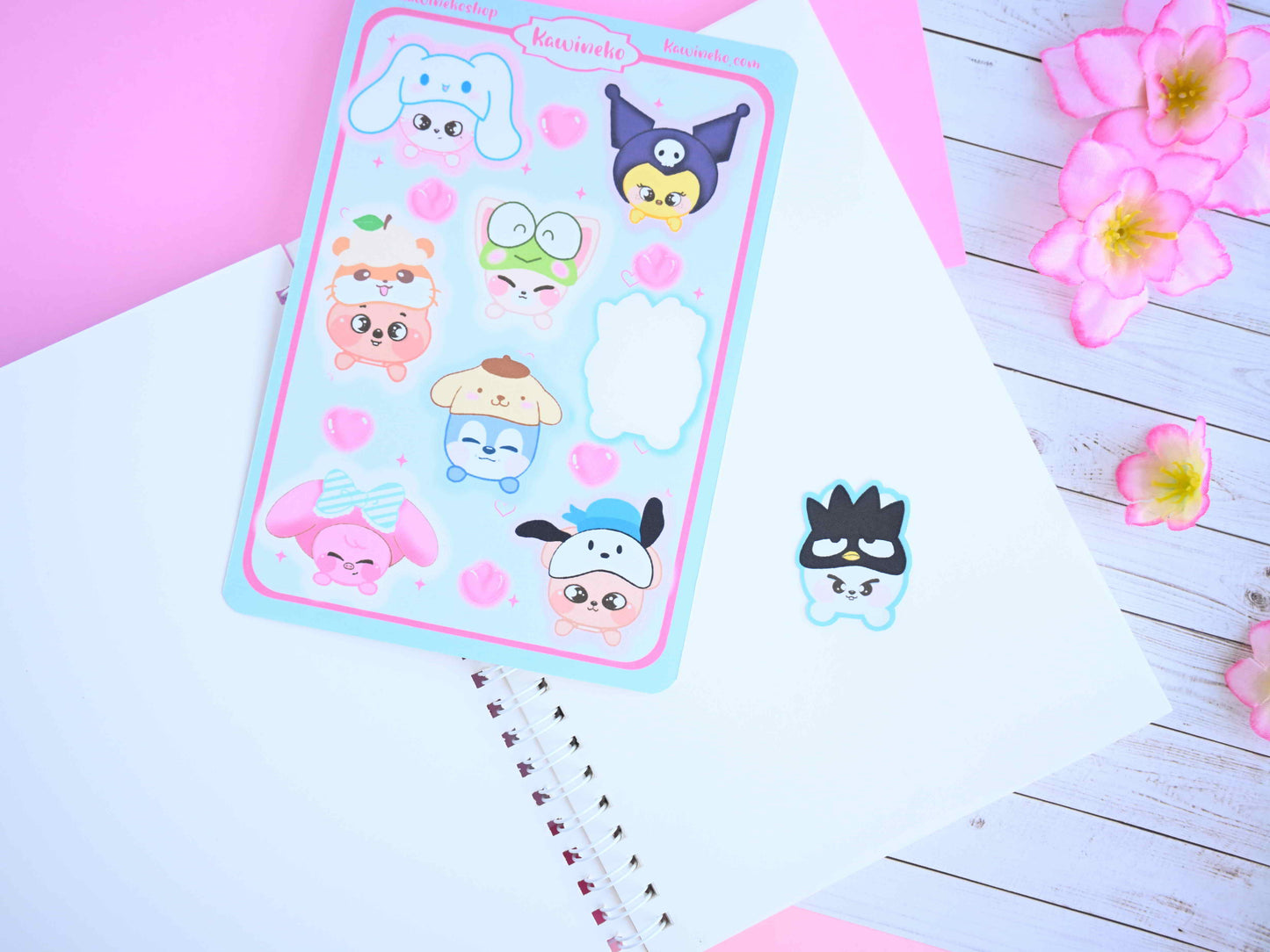 Stress free reusable sticker book kawaii pink