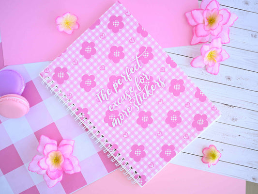 Cute reusable sticker book !kawaii pink flowers