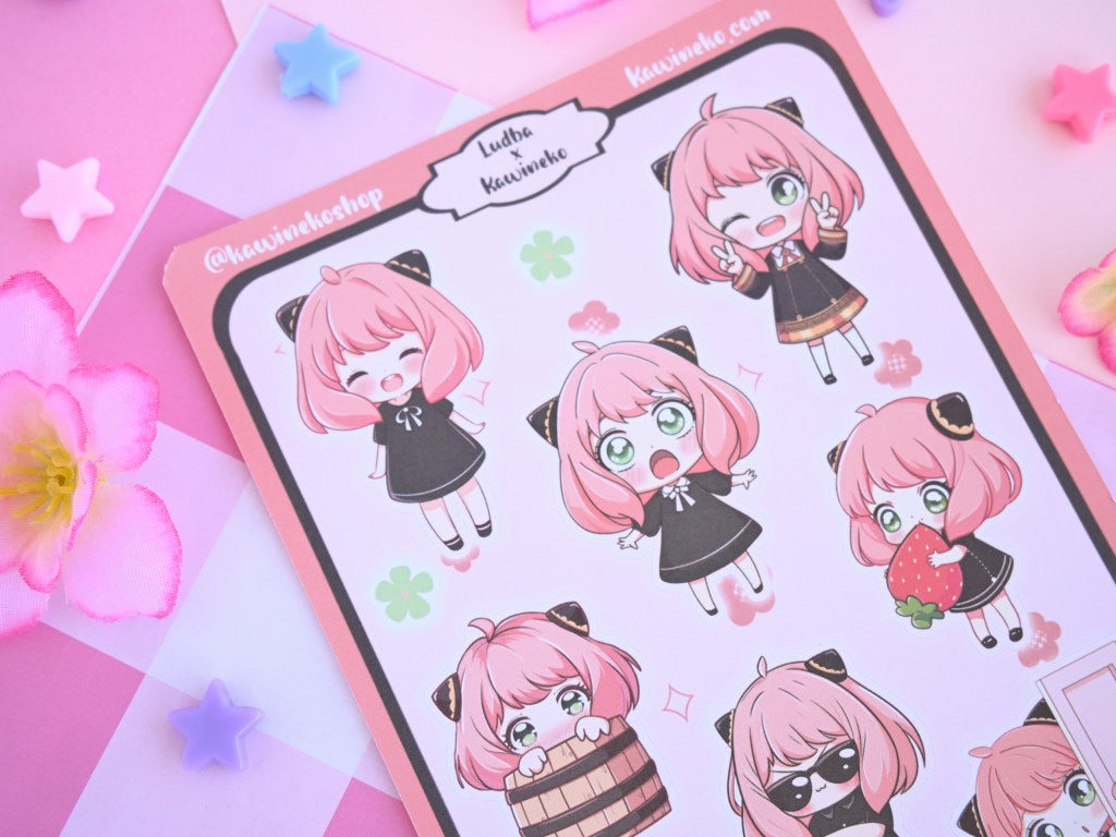 Anya SpyxFamily sticker sheet anime