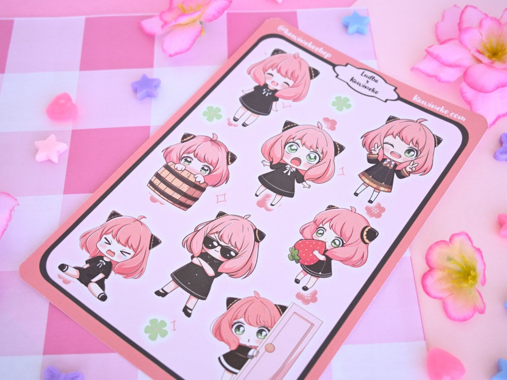 Anya SpyxFamily sticker sheet anime