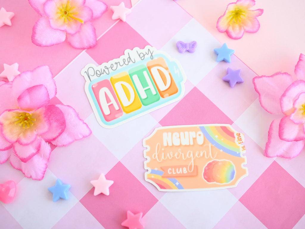 ADHD and neuro divergent waterproof Vinyl stickers Die cut