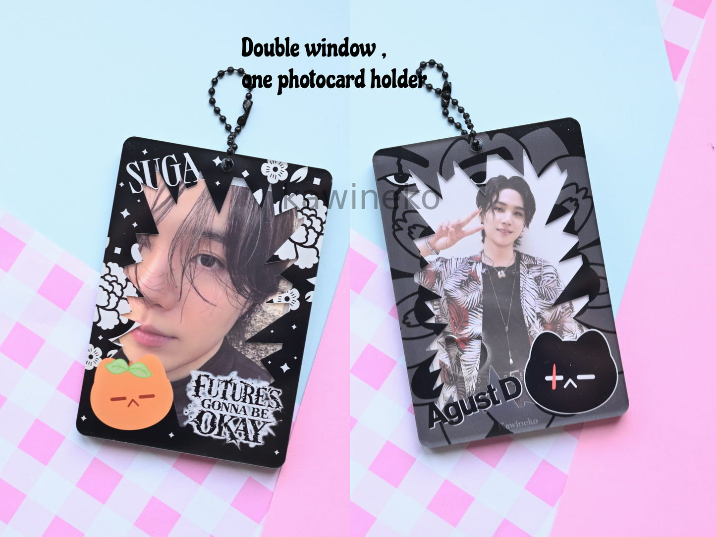 BTS yoongi suga photocard holder army pc keychains charms