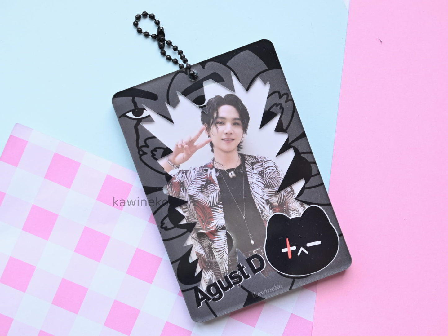 BTS yoongi suga photocard holder army pc keychains charms