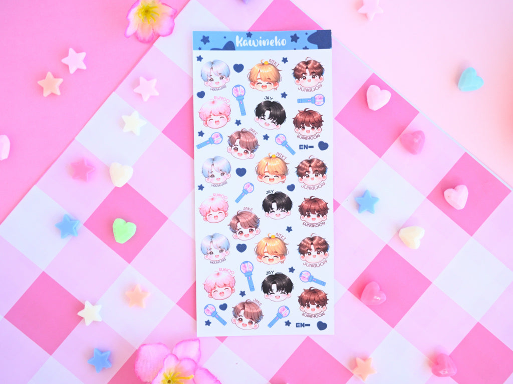 Enhypen sticker sheet members cute kpop