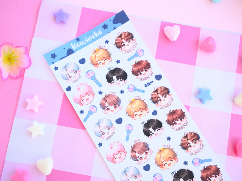 Enhypen sticker sheet members cute kpop