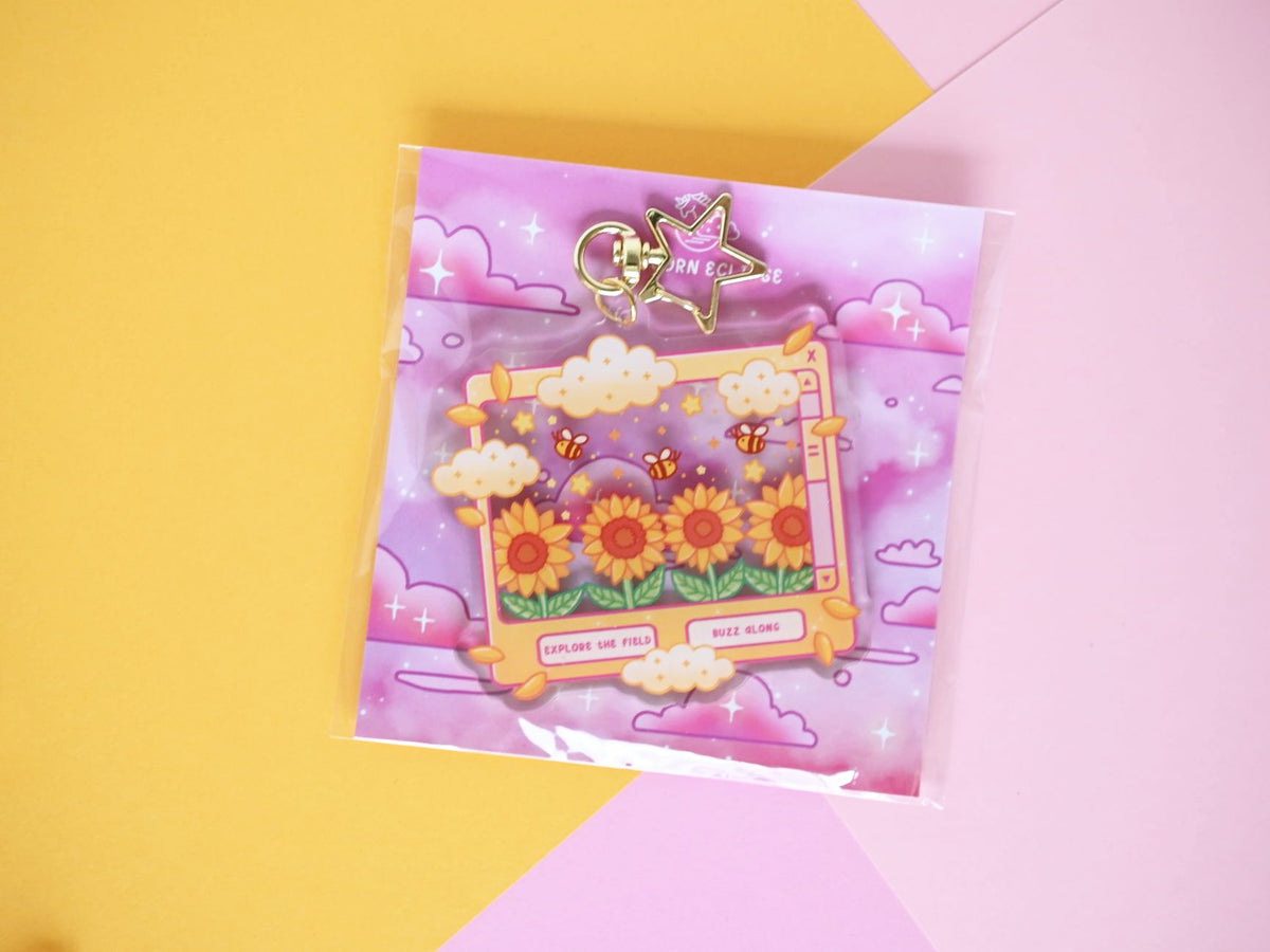 Sunflower stationery by Unicorn Eclipse pen bookmark keychain washi tape sticky notes memopad