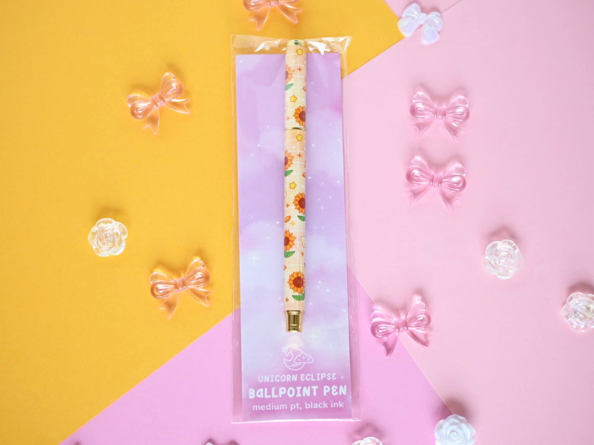 Sunflower stationery by Unicorn Eclipse pen bookmark keychain washi tape sticky notes memopad