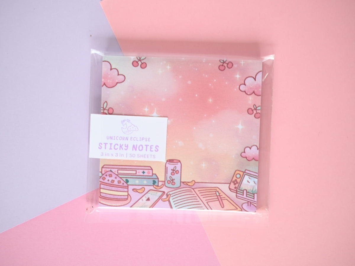 Study time stationery by Unicorn Eclipse sticky note memopad keychain