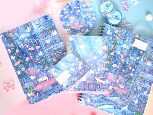 Reading Room stationery by Unicorn Eclipse notebook journal sticky notes memopad washi tape