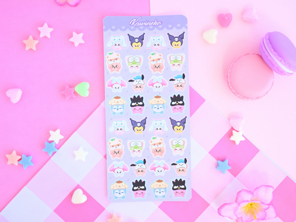 SKZOO x Sanrio cute deco stickers skz stray kids kpop toploaders