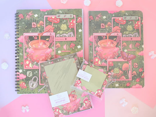 Mushroom Cottagecore stationery by Unicorn Eclipse memopad sticky note notebook journal