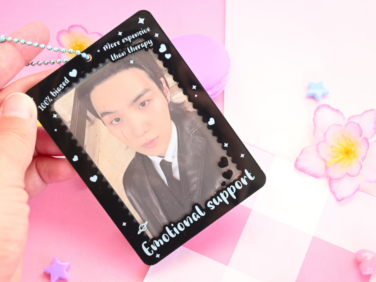 Emotional support idol acrylic card holder kpop photocard holder cardholder keychain Gift for fans pc