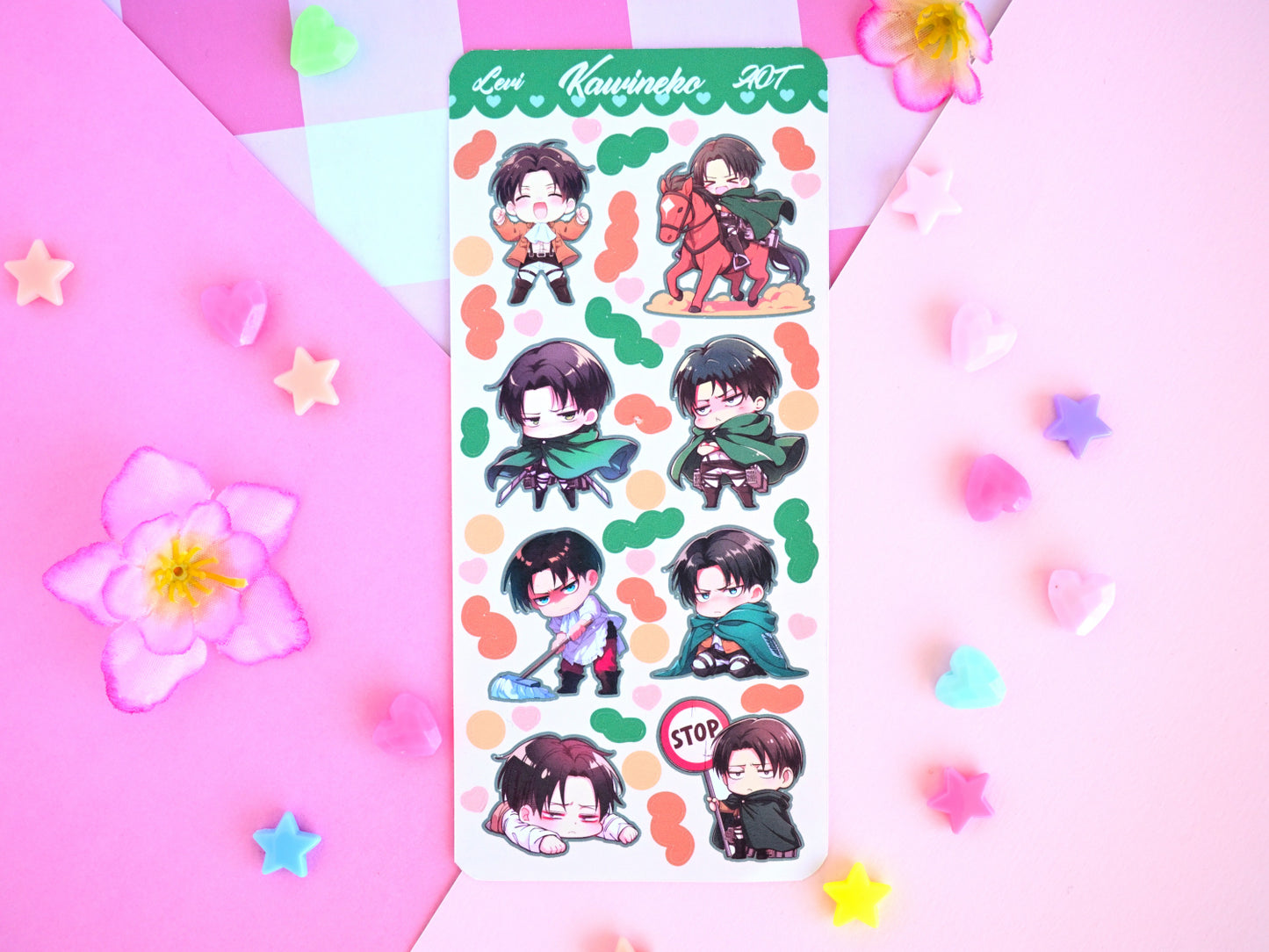 Levi Attack on Titans deco sticker sheet anime manga