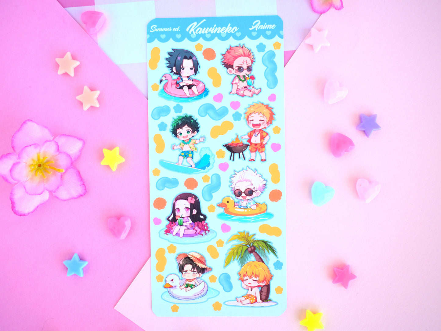 Anime summer deco sticker sheet anime manga