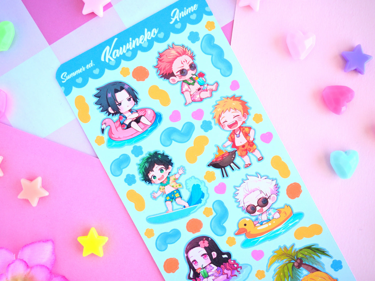 Anime summer deco sticker sheet anime manga