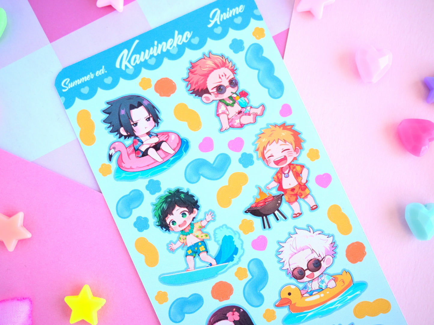 Anime summer deco sticker sheet anime manga