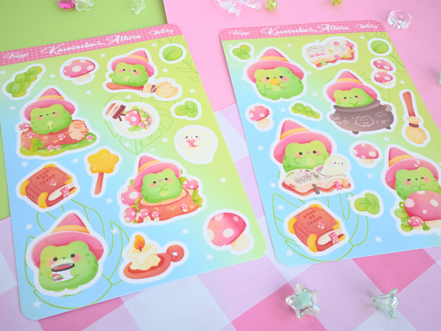 Froggie the witcher cute spooky sticker sheet Halloween Frog