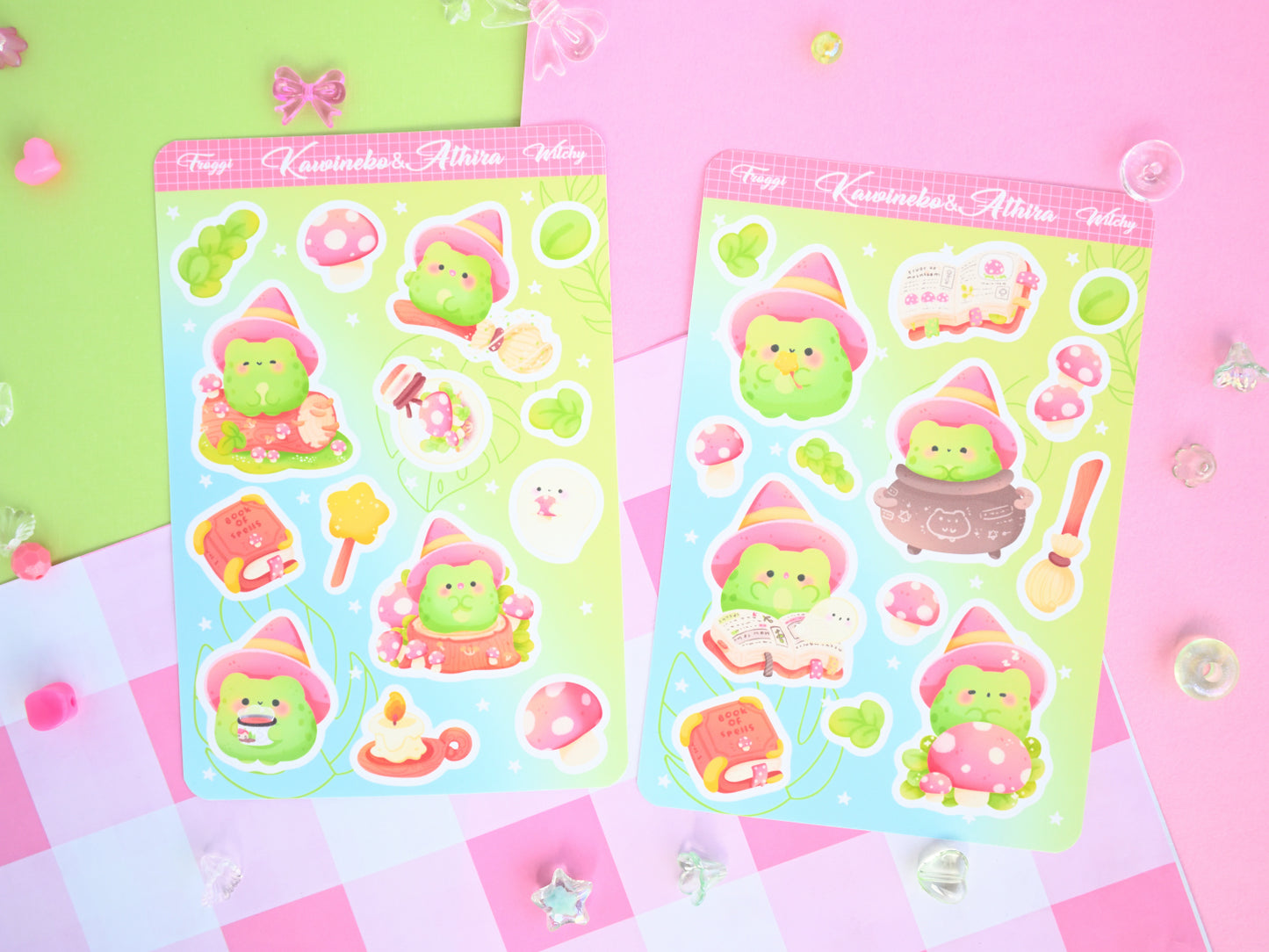 Froggie the witcher cute spooky sticker sheet Halloween Frog