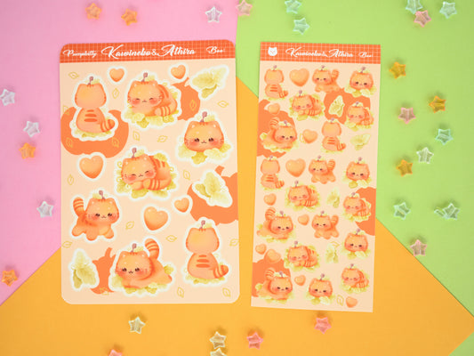 Pumpkitty cute spooky sticker sheet halloween cats and pumpkins