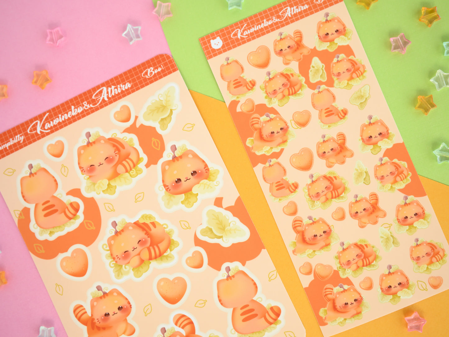 Pumpkitty cute spooky sticker sheet halloween cats and pumpkins