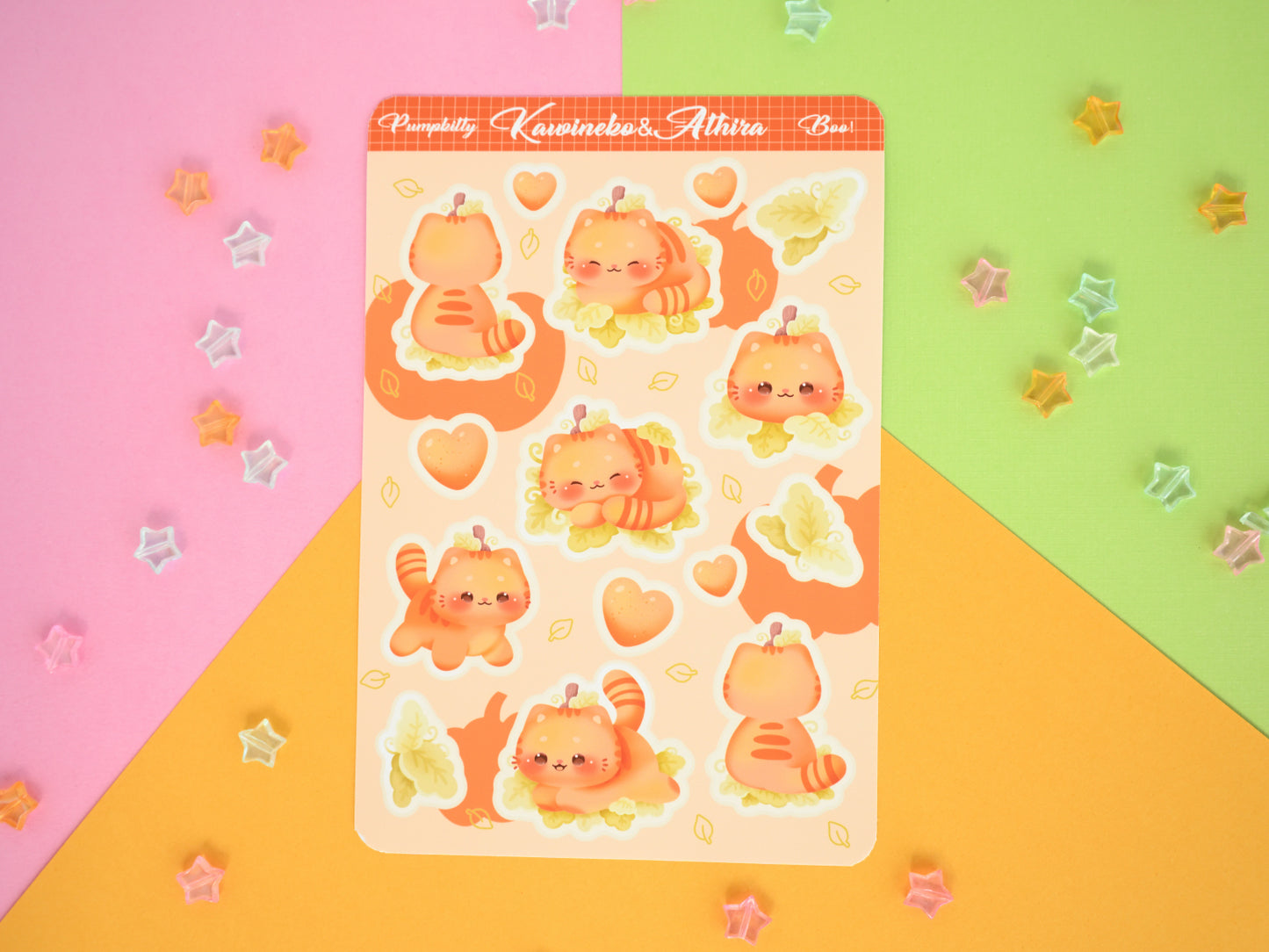 Pumpkitty cute spooky sticker sheet halloween cats and pumpkins