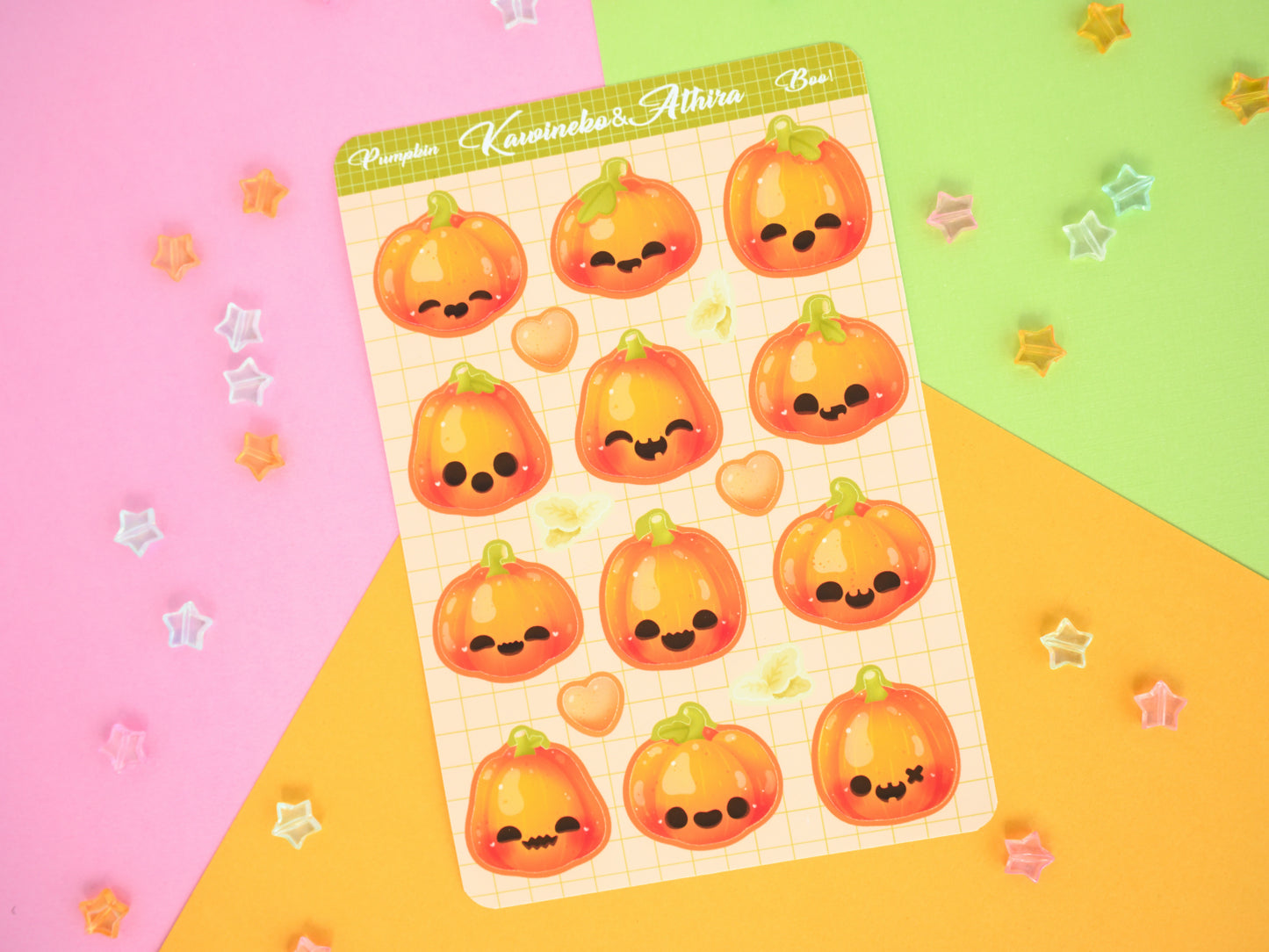 Jack Pumpkin ghost cute spooky sticker sheet Halloween