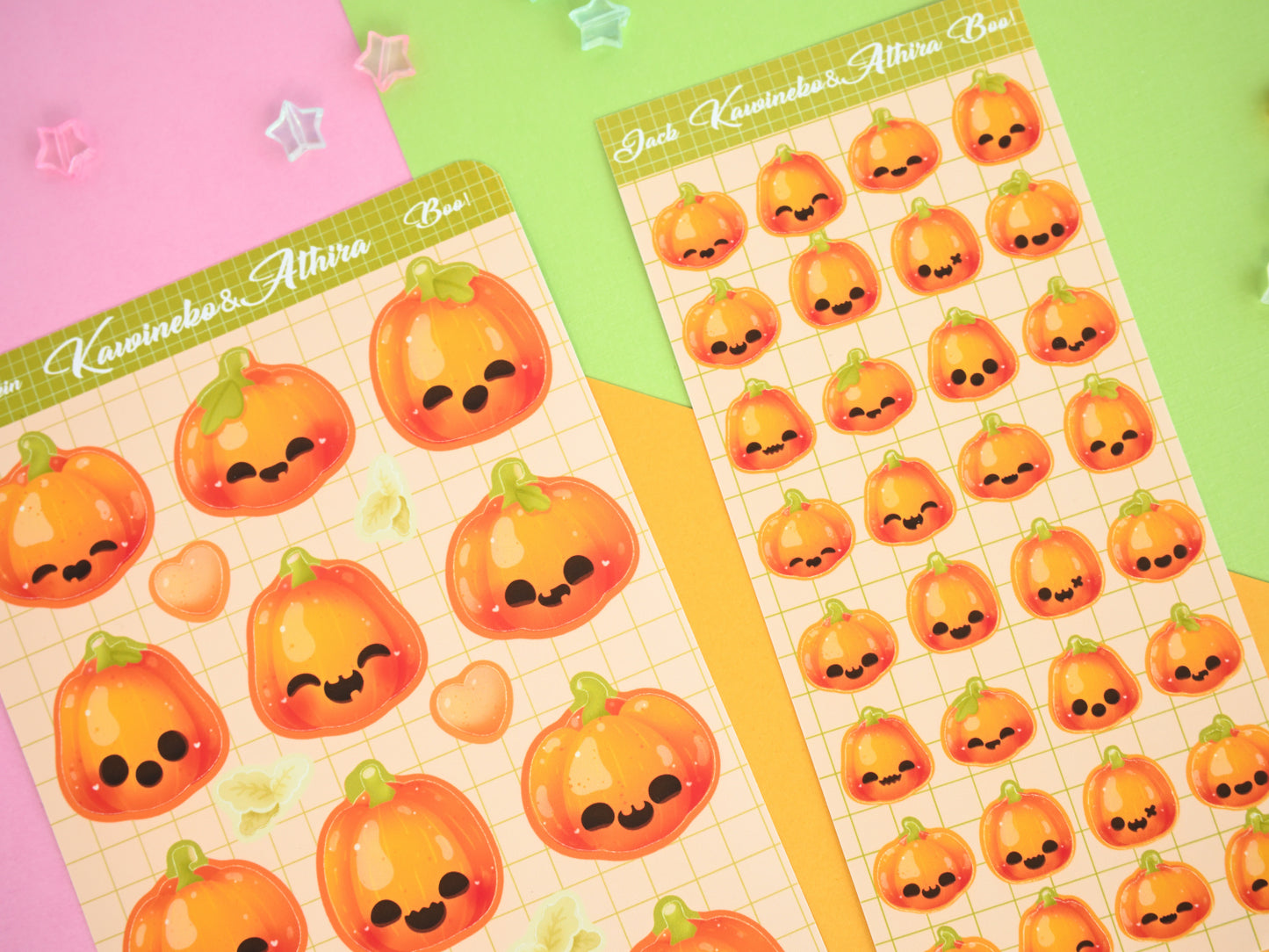 Jack Pumpkin ghost cute spooky sticker sheet Halloween