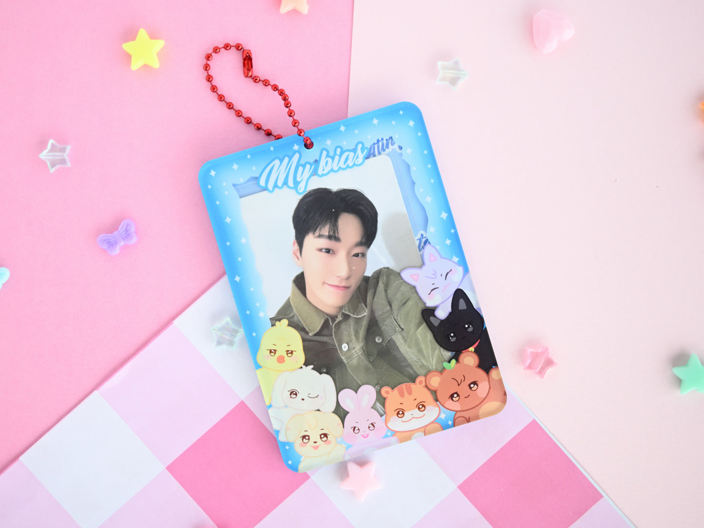 Read description Aniteez acrylic pc holder kpop photocard holder card holder keychain Ateez cute kpop