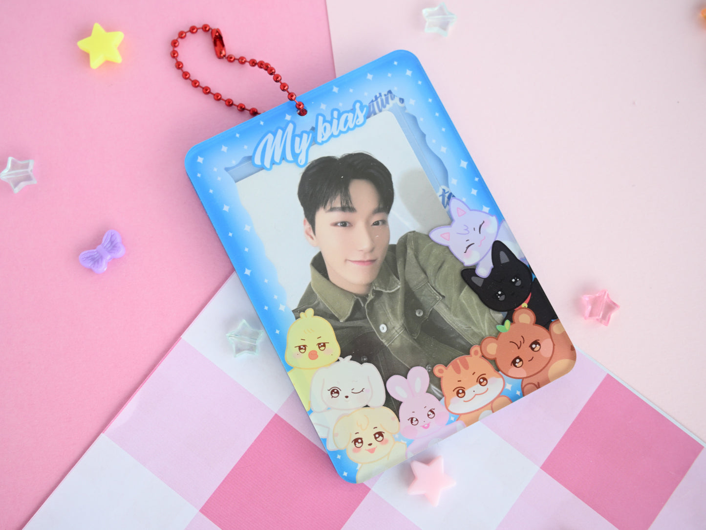 Read description Aniteez acrylic pc holder kpop photocard holder card holder keychain Ateez cute kpop