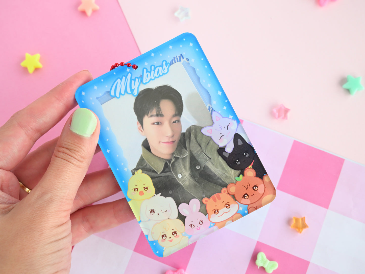 Read description Aniteez acrylic pc holder kpop photocard holder card holder keychain Ateez cute kpop