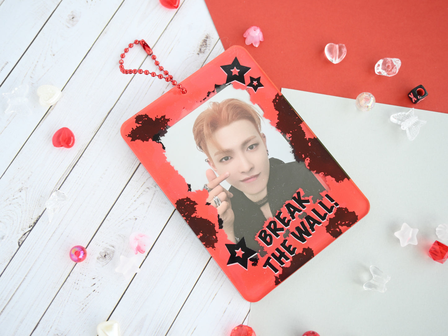 kpop Ateez Guerrilla acrylic pc holder kpop photocard card keychain Gift for fans