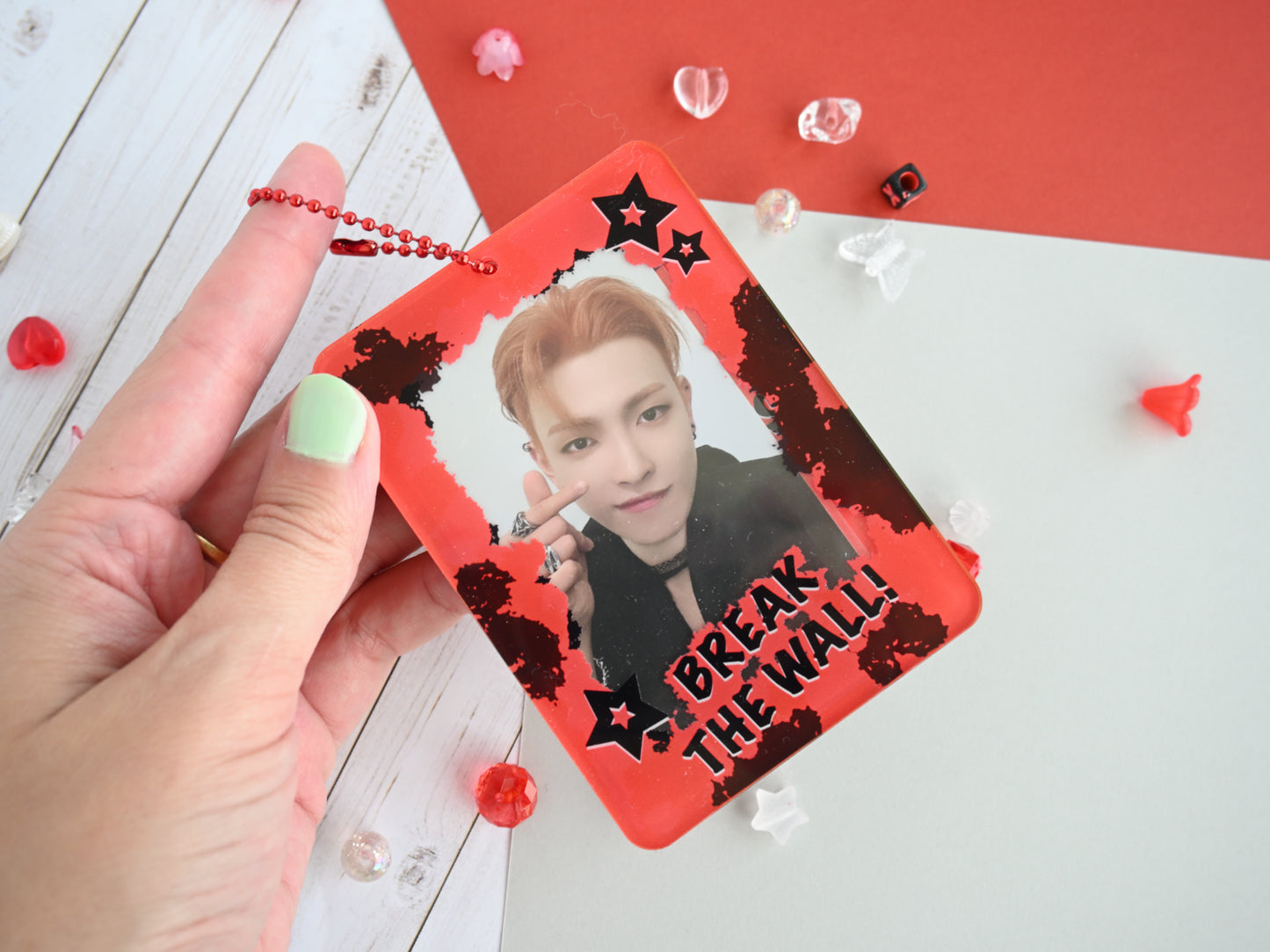 kpop Ateez Guerrilla acrylic pc holder kpop photocard card keychain Gift for fans