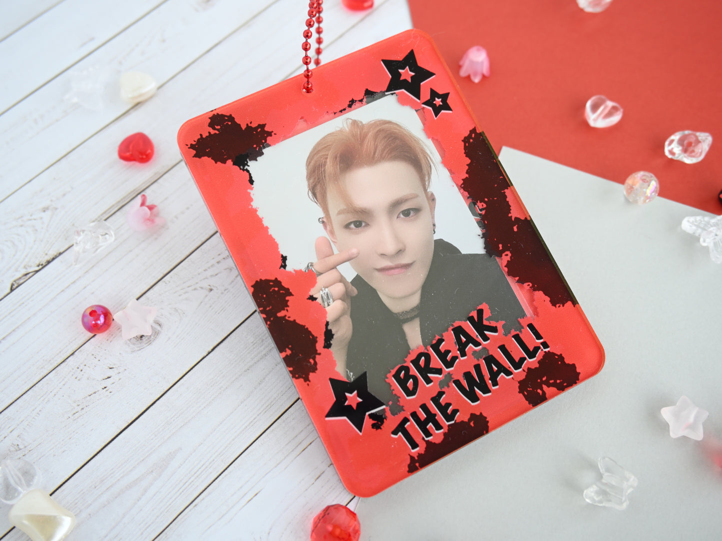 kpop Ateez Guerrilla acrylic pc holder kpop photocard card keychain Gift for fans