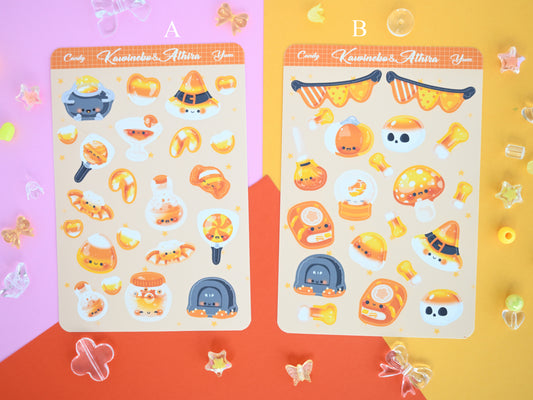 trick or treat cute spooky candies sticker sheet  halloween sweets