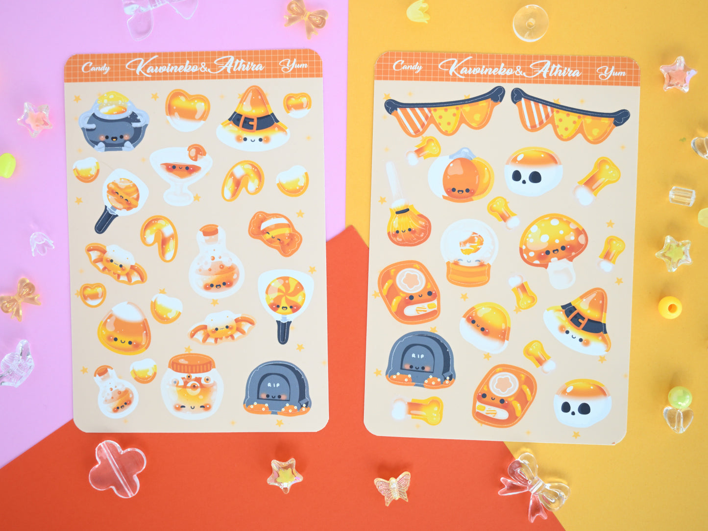 trick or treat cute spooky candies sticker sheet  halloween sweets