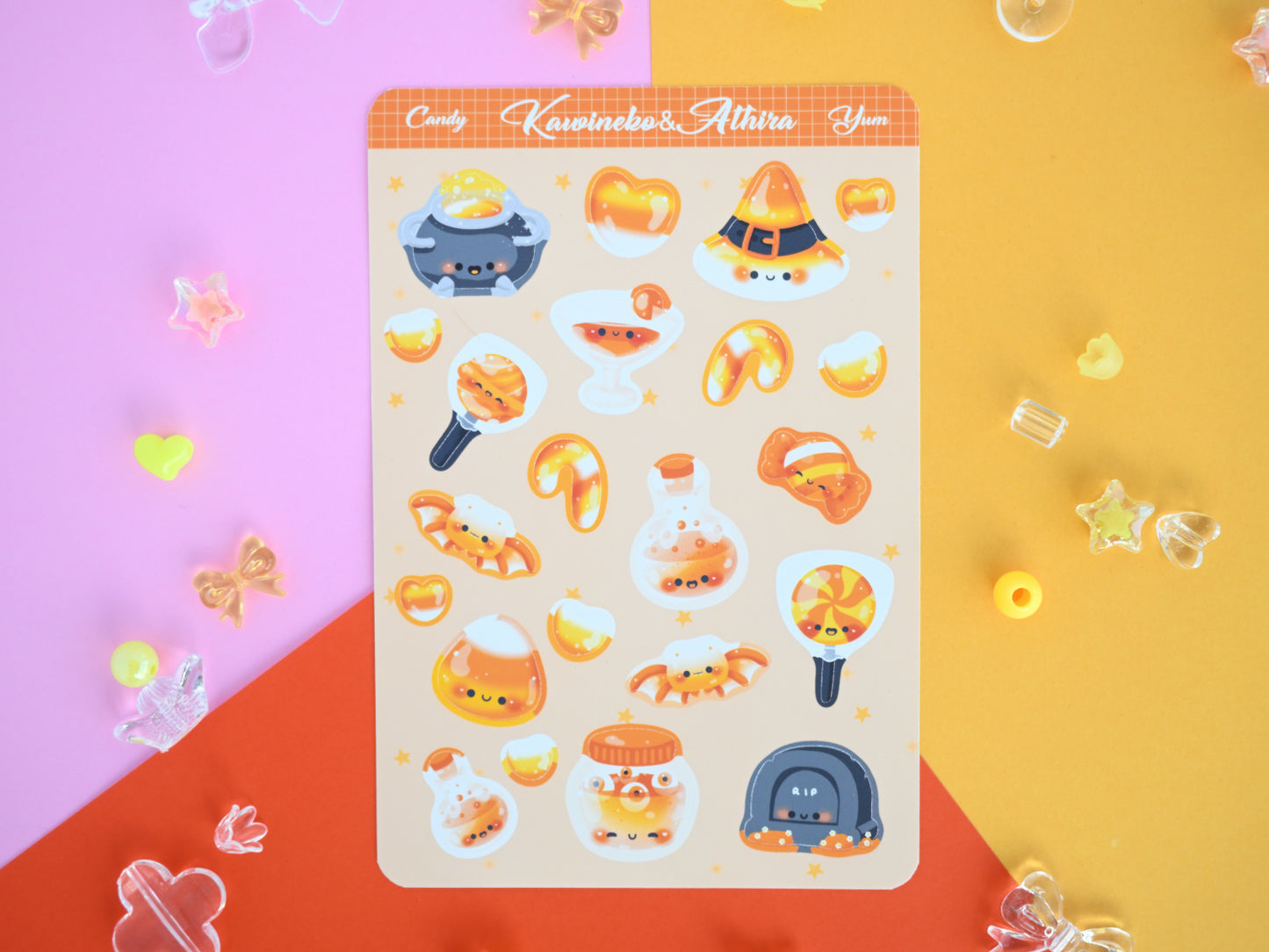 trick or treat cute spooky candies sticker sheet  halloween sweets