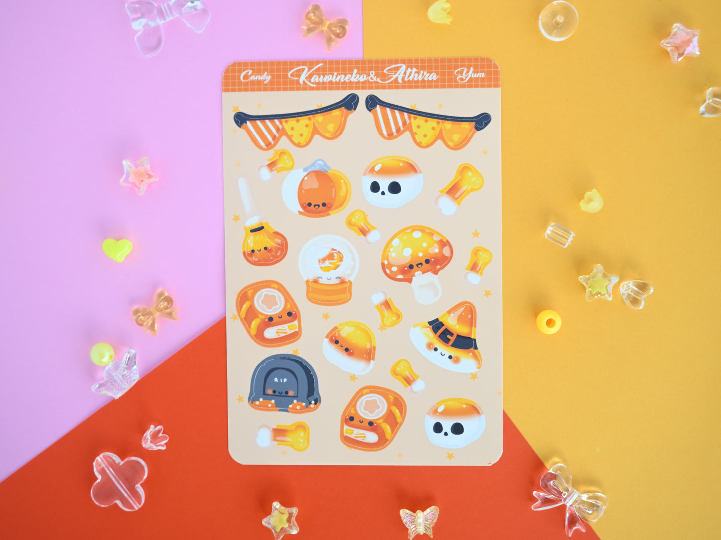 trick or treat cute spooky candies sticker sheet  halloween sweets