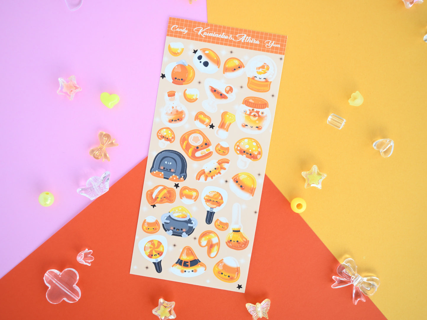 trick or treat cute spooky candies sticker sheet  halloween sweets