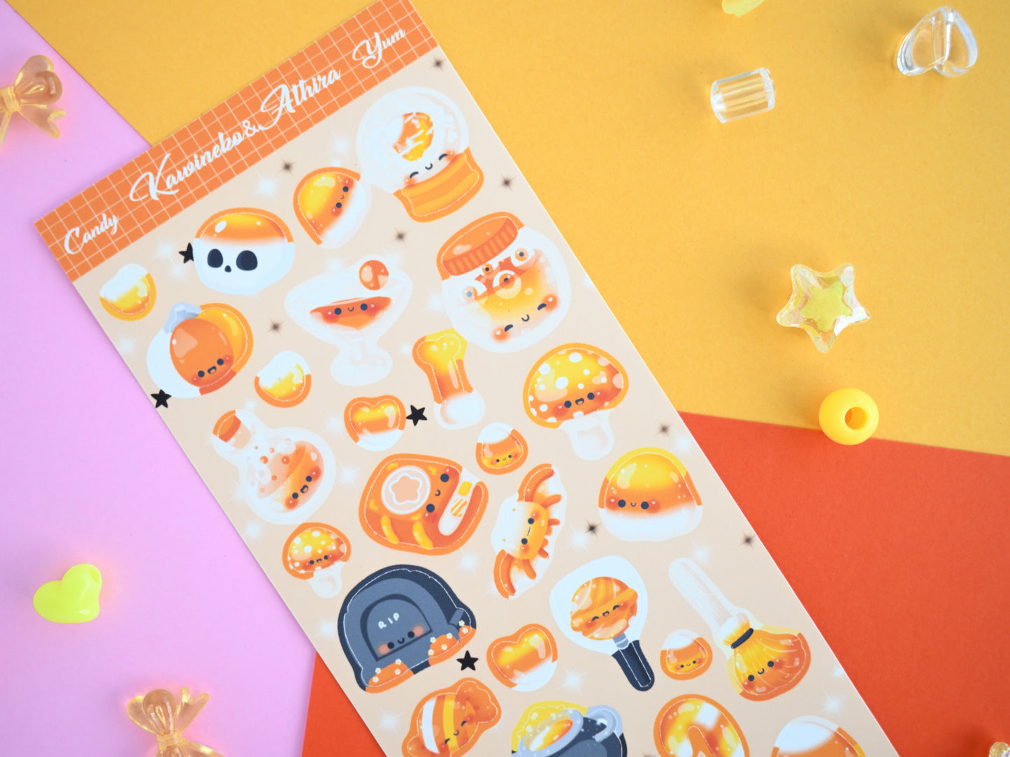 trick or treat cute spooky candies sticker sheet  halloween sweets