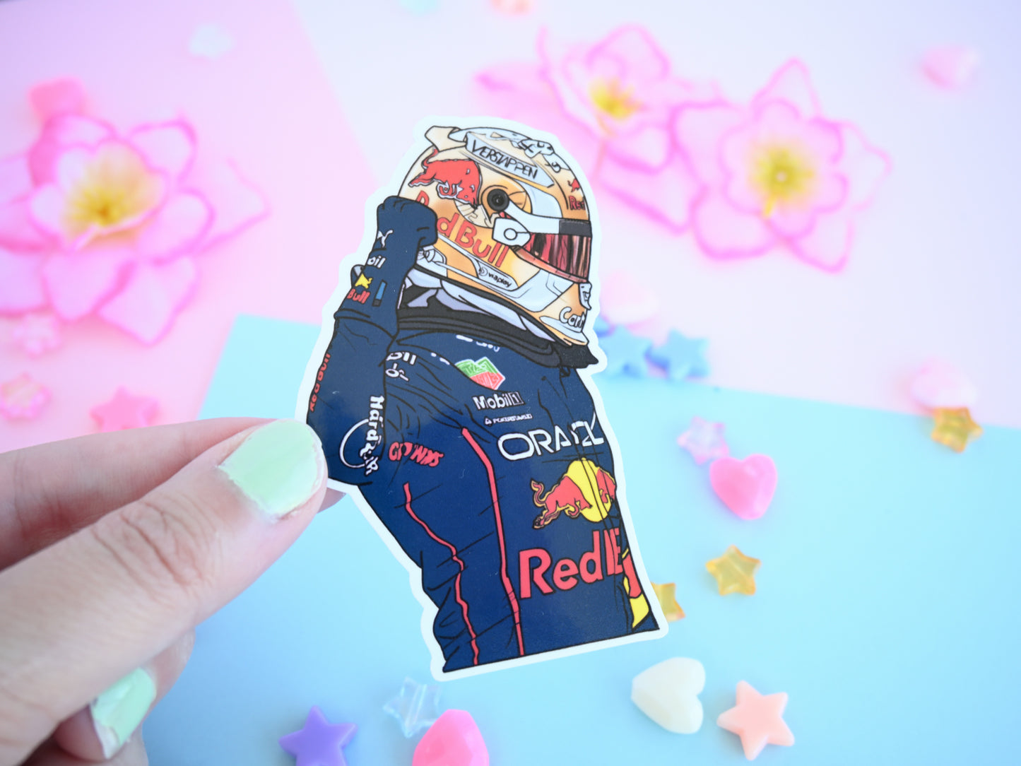 Max Verstappen F1 driver waterproof Vinyl stickers Die cut team Red Bull