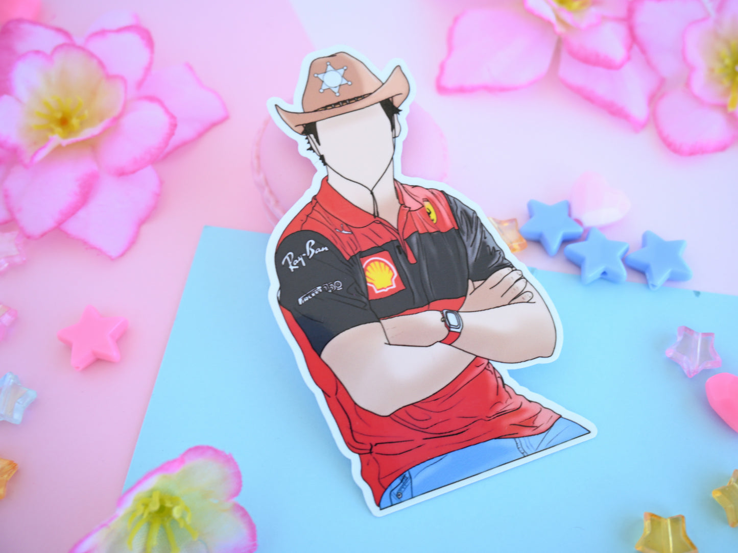 Carlos Sainz F1 driver waterproof Vinyl stickers Die cut team Forza Ferrari