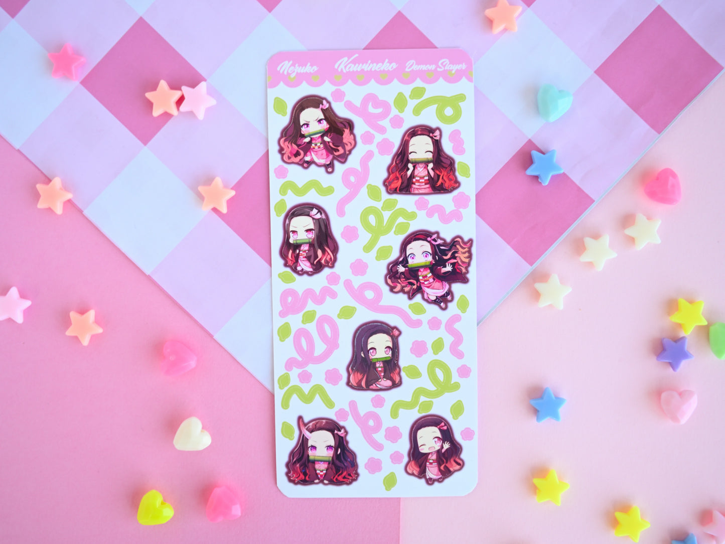 Nezuko Demon Slayer deco sticker sheet anime manga