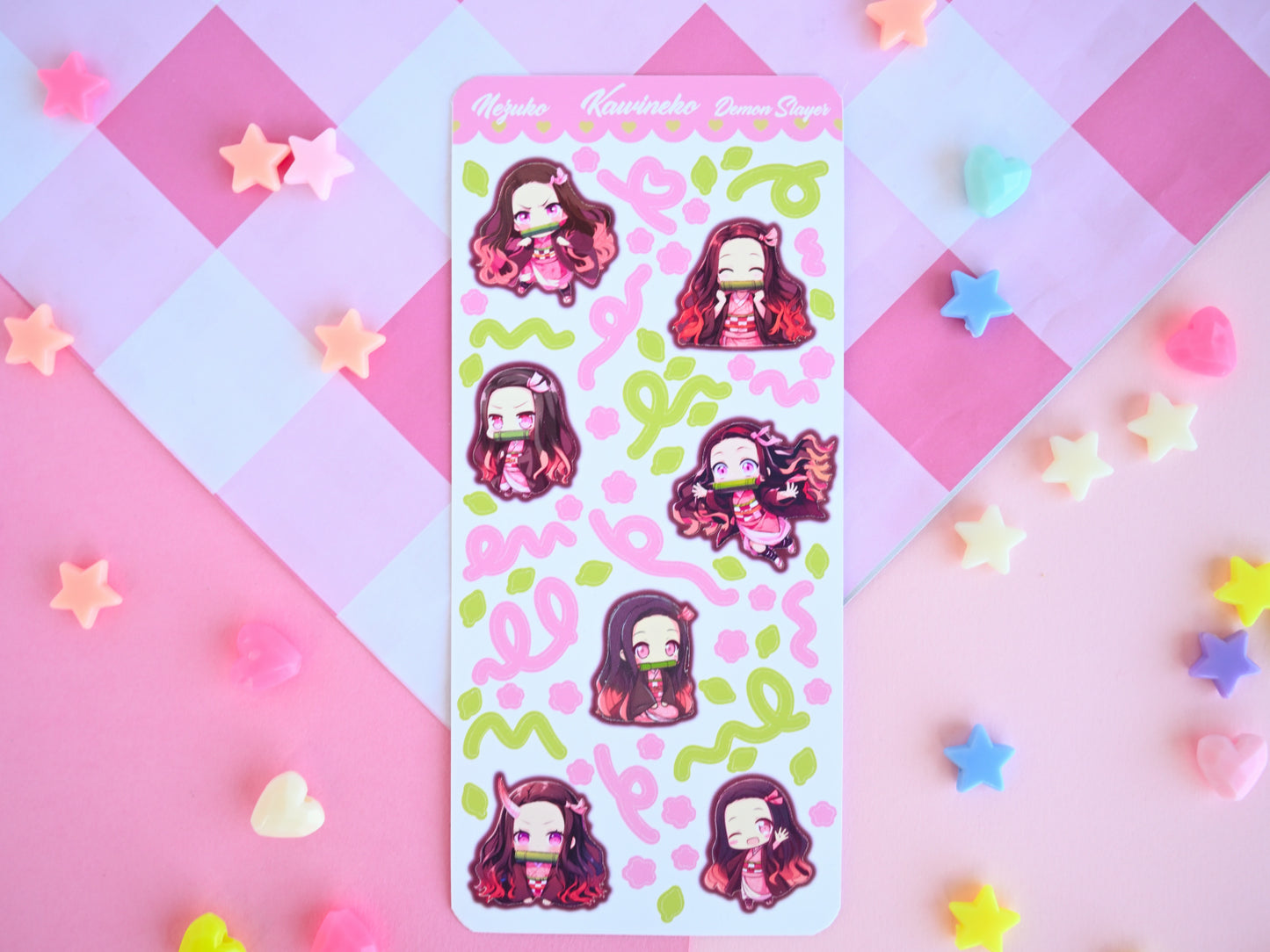 Nezuko Demon Slayer deco sticker sheet anime manga