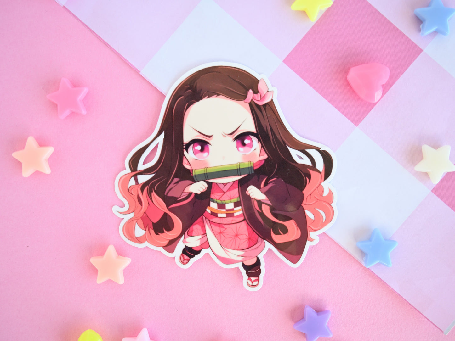 Nezuko Demon Slayer waterproof Vinyl stickers  Die cut anime manga