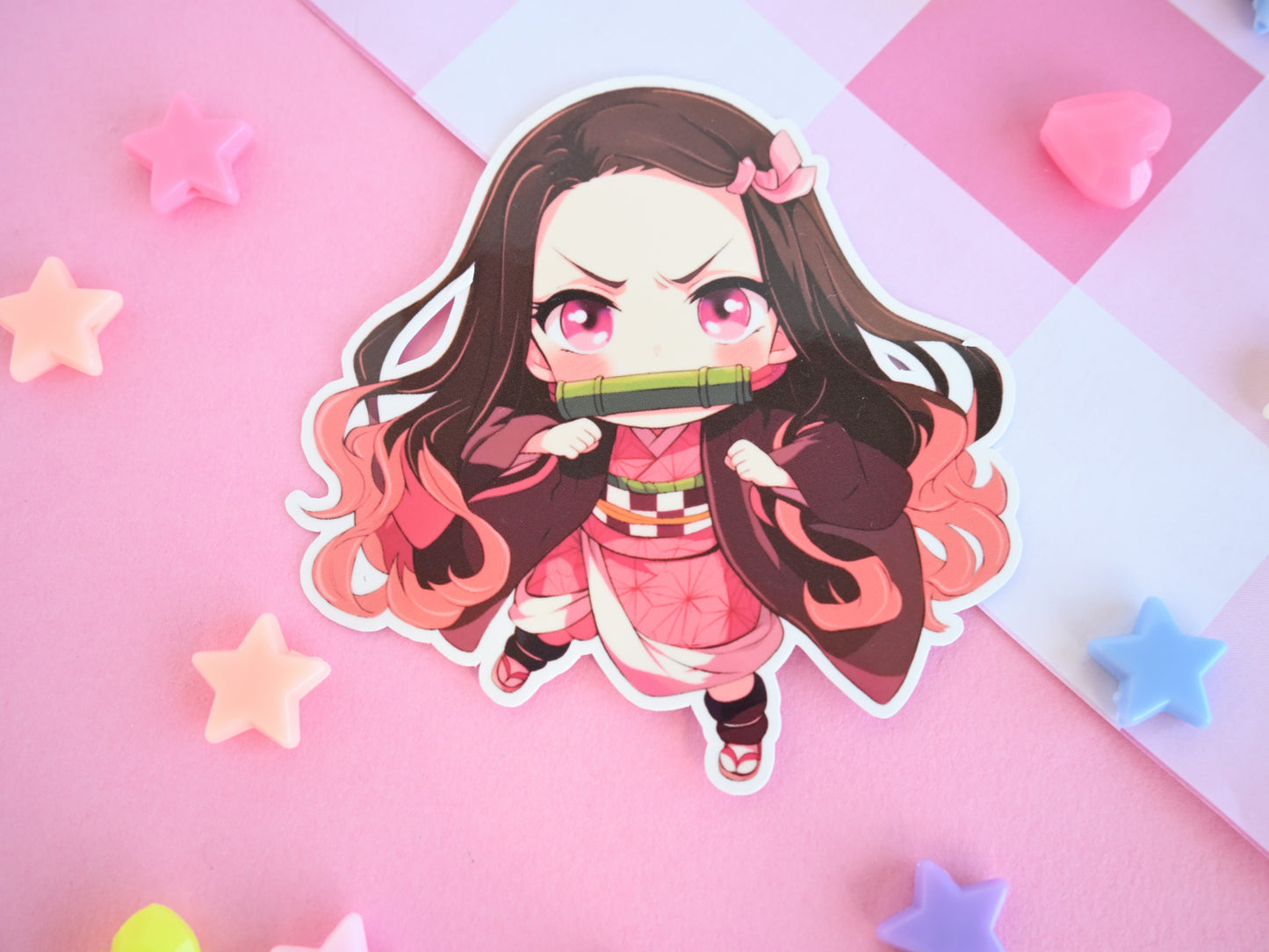 Nezuko Demon Slayer waterproof Vinyl stickers  Die cut anime manga