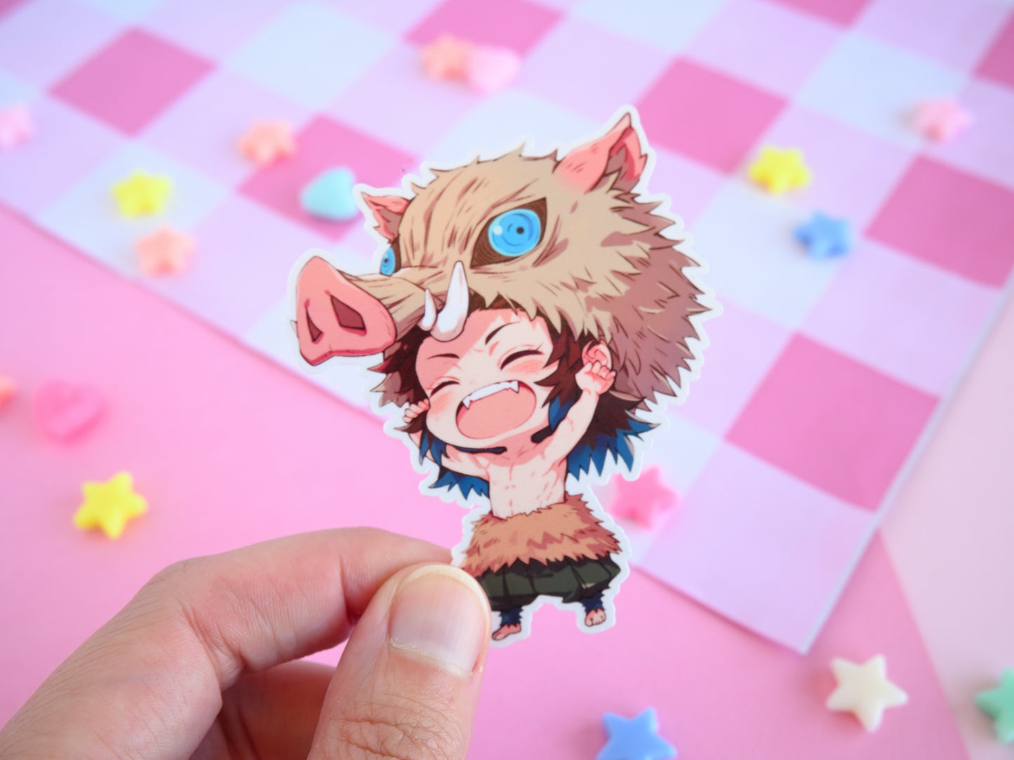 Inosuke Demon Slayer waterproof Vinyl stickers  Die cut anime manga