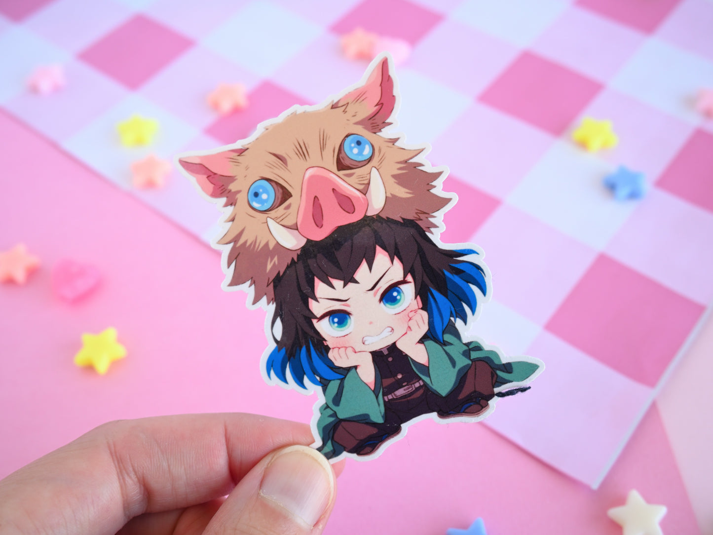 Inosuke Demon Slayer waterproof Vinyl stickers  Die cut anime manga