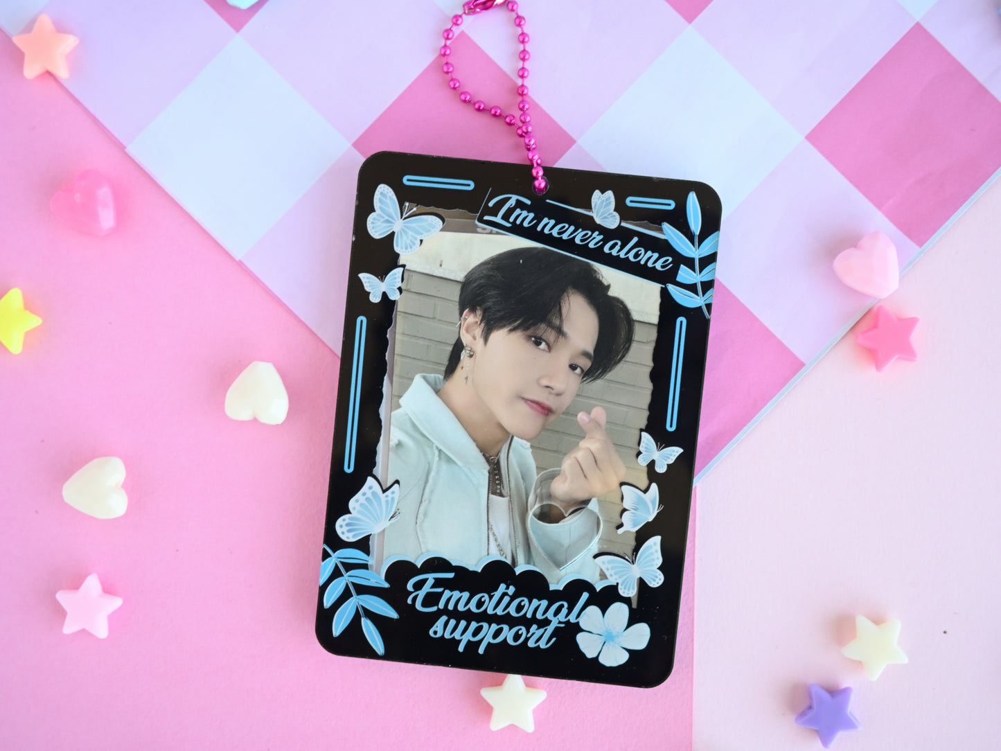 Double Window pc holder acrylic card holder kpop photocard cardholder keychain